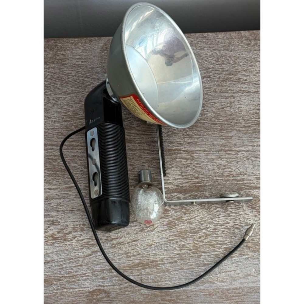 Vintage Ansco Camera Flash Lamp w/ Reflector & Mount Bracket 35 MM